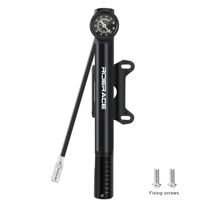 Gonfleur de vélo de route et VTT avec manomètre, pompe à air portable en alliage d'aluminium pour va