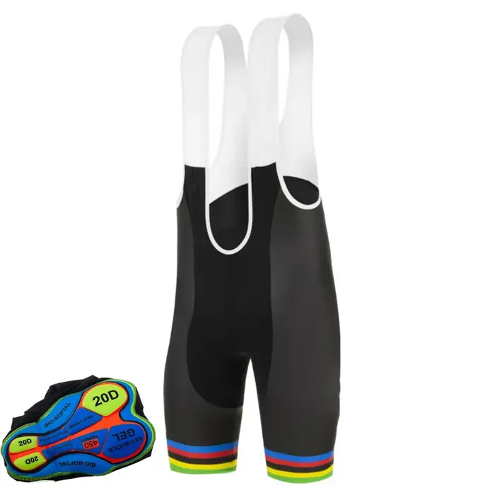 Short à bretelles de cyclisme pour hommes, coussin épais antichoc en Gel, 6 heures de Ride Pro Lycra