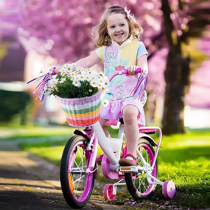 Panier de vélo de guidon avant pour enfant, panier de vélo avant de couleur arc-en-ciel Vintage adap