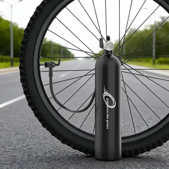 Pompe à vélo 1,3 L pour pneus tubeless/tubelessless, pression max. 200 PSI, compatible avec les valves Presta et Schrader pour vélos de route et VTT