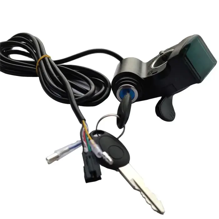 Accélérateur à pouce pour vélo électrique/trottinette électrique 12V/24V/36V/48V/60V/72V/84V/96V avec affichage LCD de la puissance de la batterie