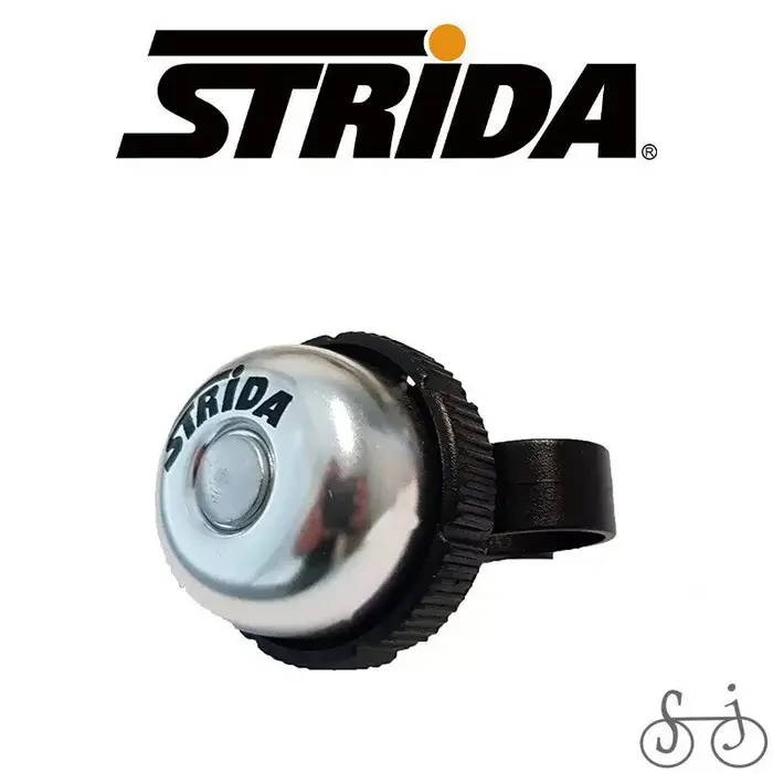 Sonnette de vélo pliable STRiDA blanche pour guidon 22,2 mm sécurité urbaine et design compact pour cycliste