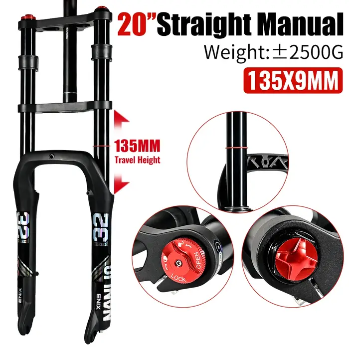Fourche à suspension pneumatique NANLIO pour Fat Bike