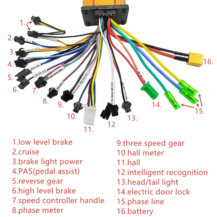 Contrôleur sans balais pour Scooter électrique 24V 36V 48V avec accélérateur à poignée torsadée 250W 350W 12A 13A 15A