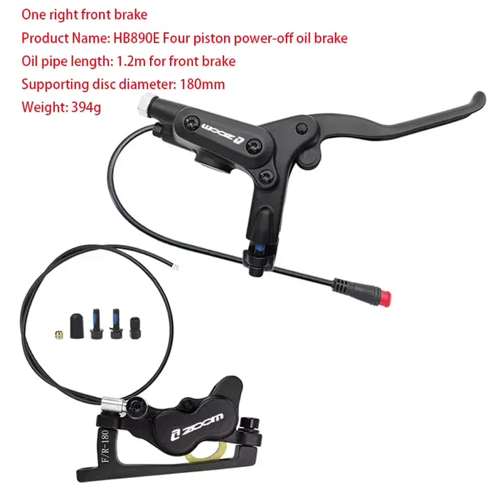Frenos hydrauliques pour vélo électrique à 4 pistons ZOOM Fenêtre à huile visible et technologie de 