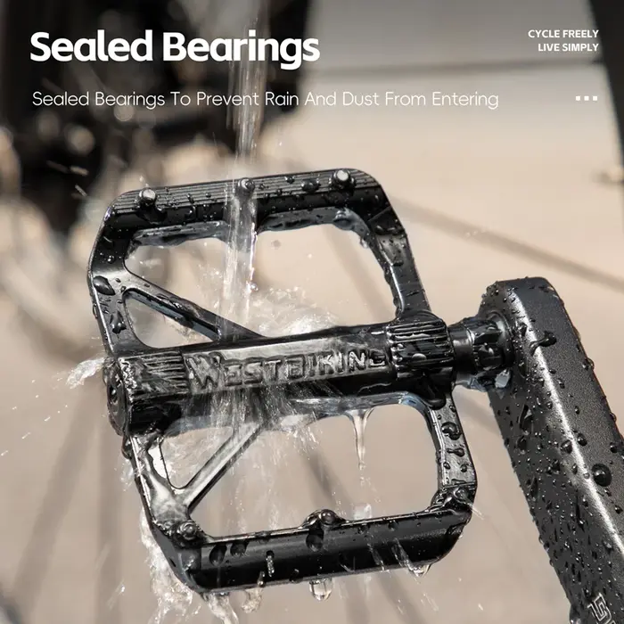 Pédales de vélo légères WEST BIKING à 3 roulements