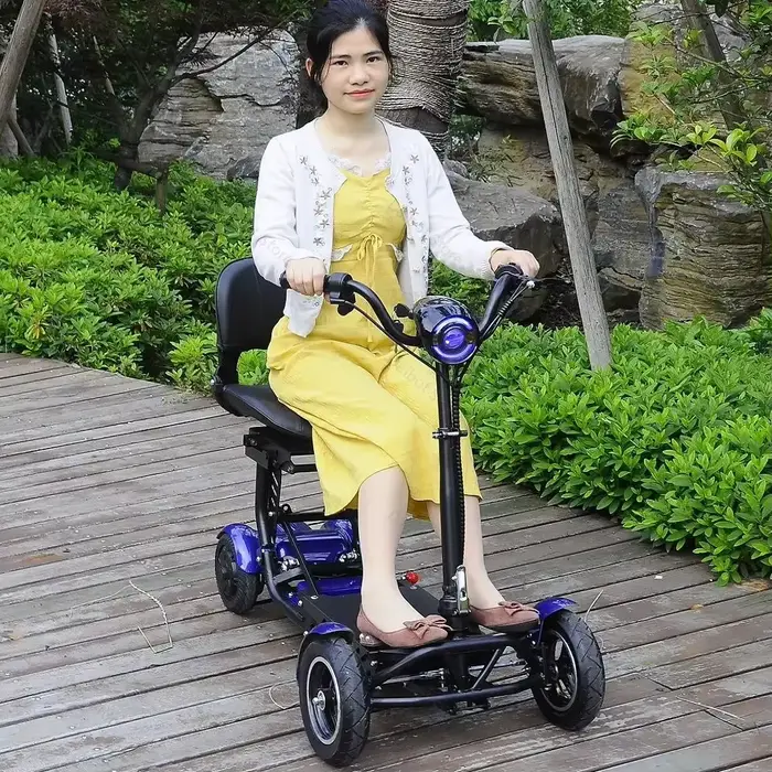 36V 500W double moteur pliant 4 roues Scooter électrique pour personnes âgées grand siège 10 pouces