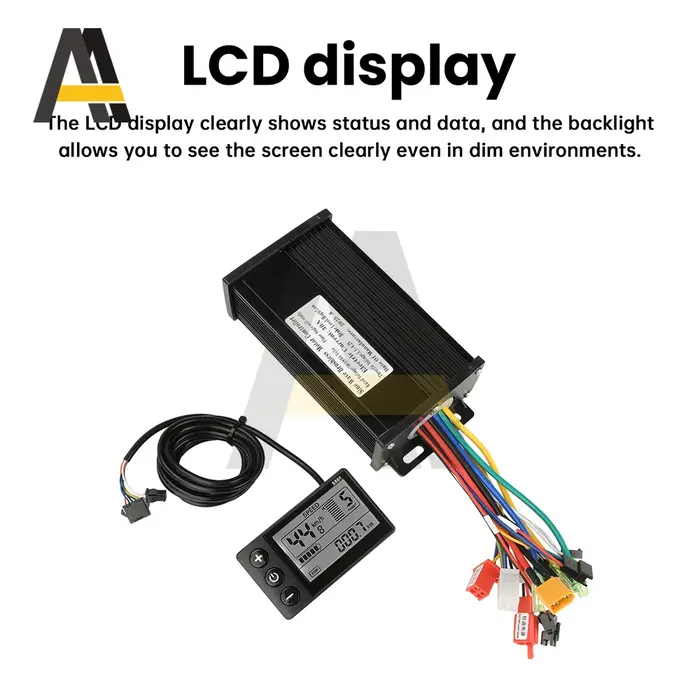 Contrôleur de moteur sans balais à onde sinusoïdale 36V 48V 30A 750W 1000W 1500W pour vélo électrique + Kit d'affichage