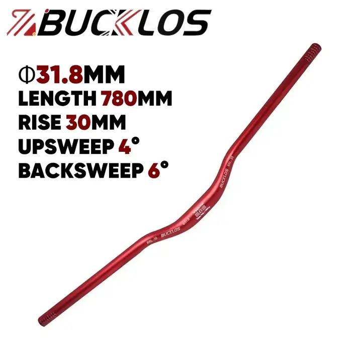 BUCKLOS VTT guidon 31.8mm 25.4mm vélo Riser barre 620/660/720/780mm en alliage d'aluminium vtt