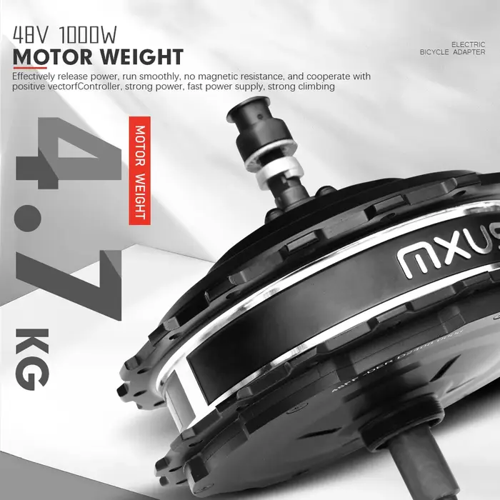 Moteur moyeu à engrenages sans balais 48V 1000W haute vitesse noir pour kit de conversion de vélo électrique performance robuste