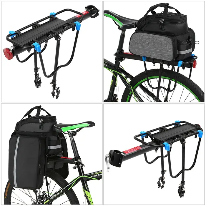 Porte-bagages arrière réglable en alliage d'aluminium pour VTT