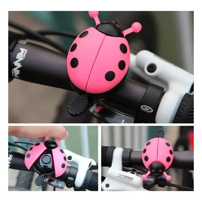 1PC vélo petite cloche dessin animé coccinelle cloches de cyclisme pour beaux enfants filles