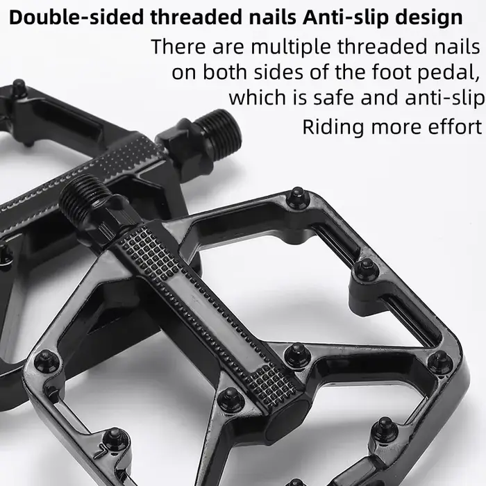 Chemin de pédale de vélo Ultra léger antidérapant en alliage d'aluminium noir adapté aux vélos de montagne BMX