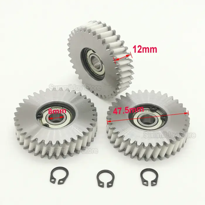 Engrenage planétaire Oblique pour vélo électrique, 3 pièces, 35T, 47.5x12mm, avec roulements de 8mm,