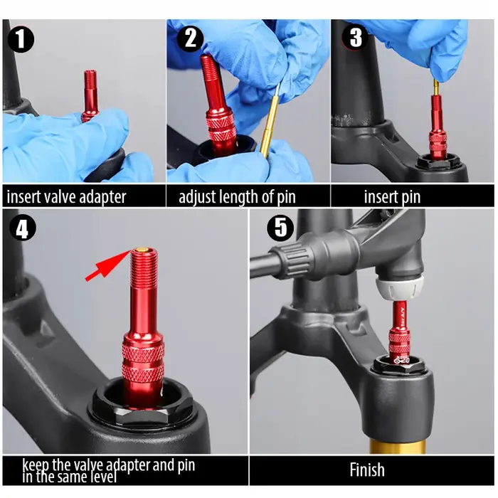 Adaptateur de Valve de fourche avant d'air de vélo