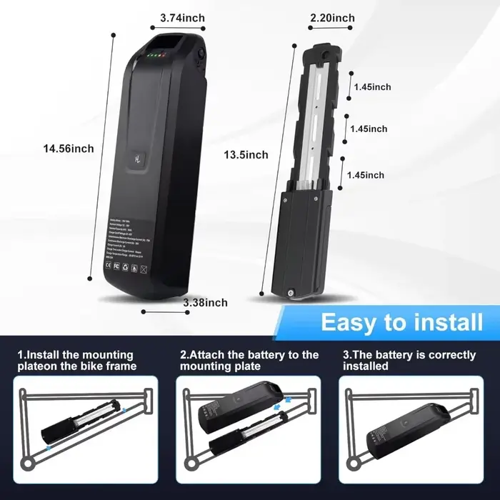 Hailong E-Bike batterie 36V 48V 20Ah vélo de montagne 18650