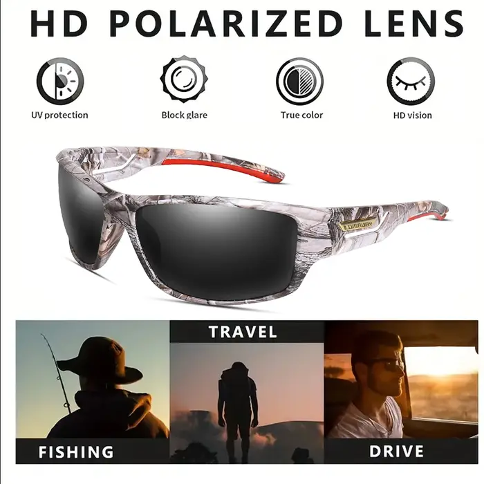 LOISRUBY lunettes de soleil polarisées cyclisme Camouflage conduite Sports de plein air pêche lunett