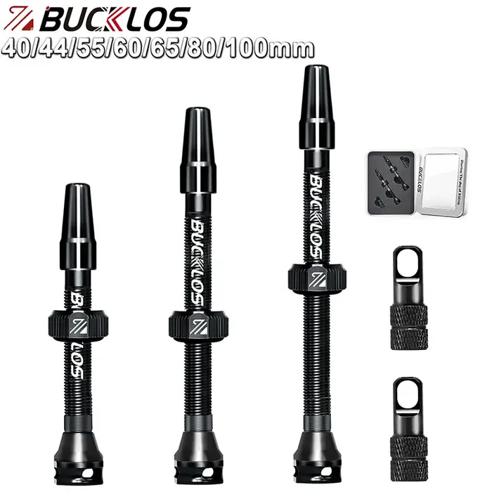 BUCKLOS Valve Tubeless de vélo 40/44/55/60/65/80/100mm