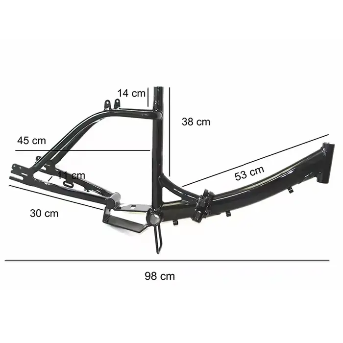 Cadre de vélo pliant de 20 pouces, ensemble de cadres de vélo haute résistance pour femmes et hommes, charge maximale de 250KG, adapté à un cyclisme en plein air