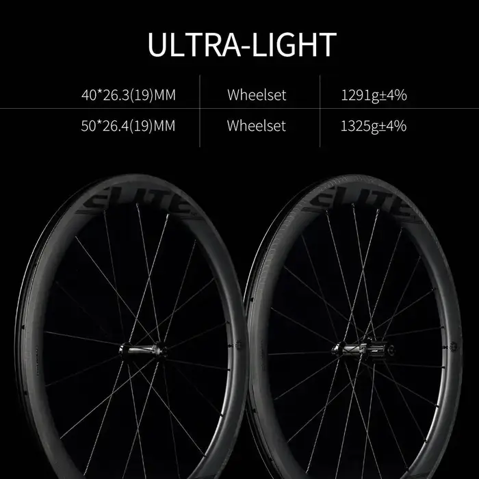 Jeu de roues de route ELITEWHEELS EDGE Carbon Rim Brake