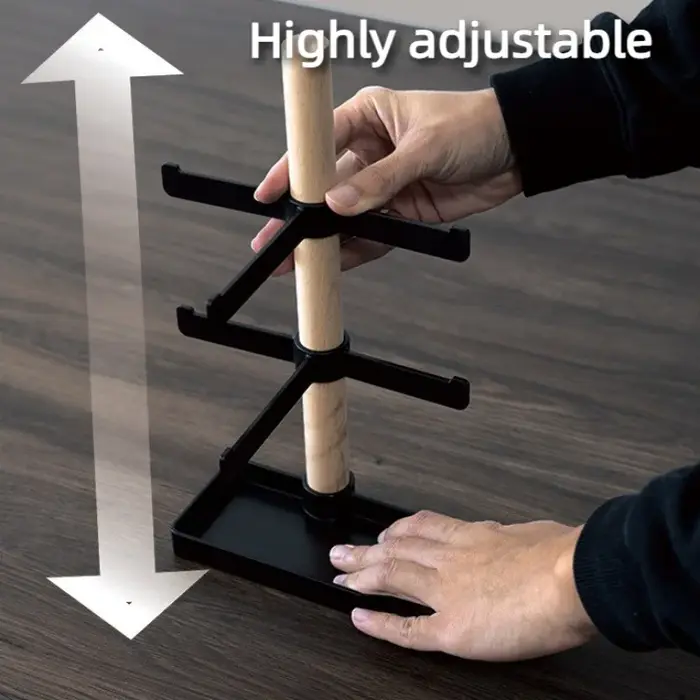 Support de rangement réglable en bois massif pour équipement de vélo