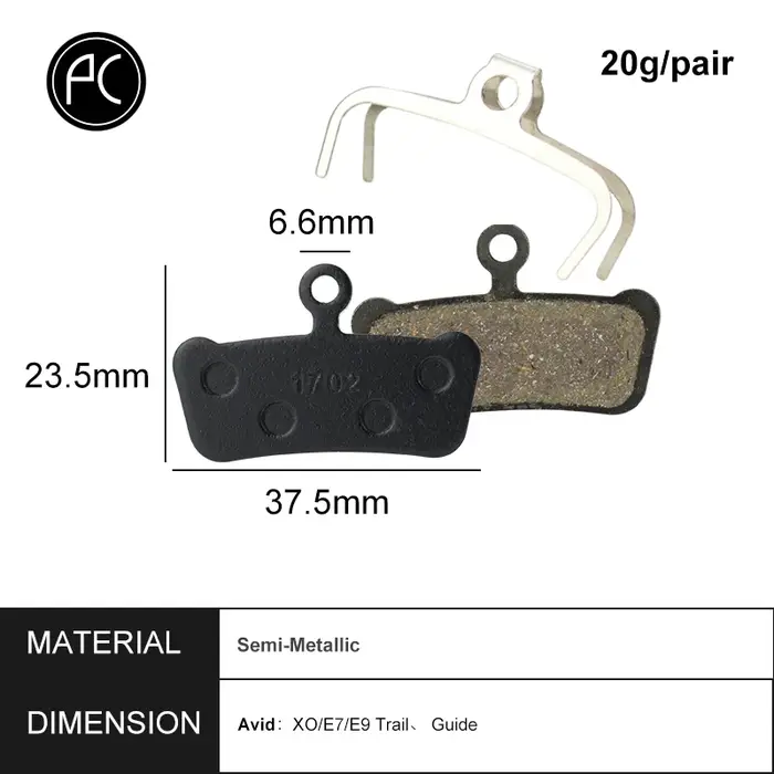 PCycling 4 paires de plaquettes de frein à disque de vélo pour Guide SRAM RSC/RS/R Avid XO E7 E9 Trail 4 Pistions vtt