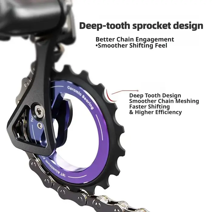 Poulie creuse 18T avec roulement céramique pour dérailleur arrière de vélo de route R8000 R7000 L-TWOO ERX ER9 R9 R7