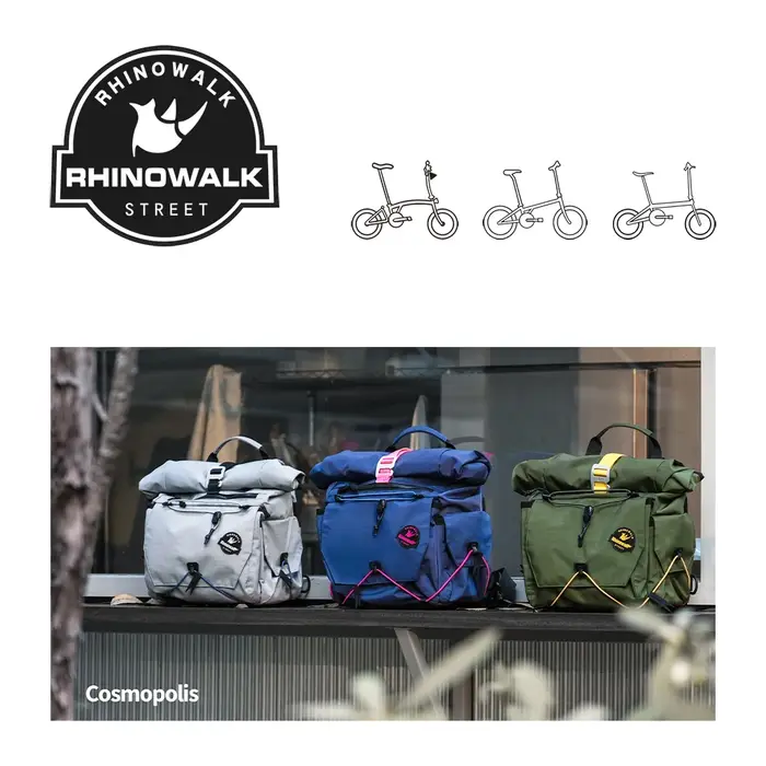 Sac de guidon de vélo Rhinowalk à dégagement rapide avec cadre de support