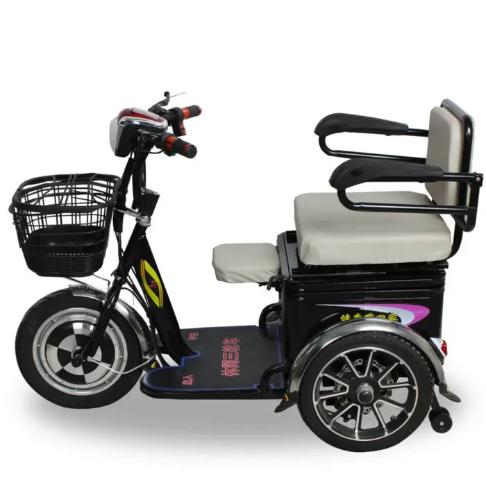 Trottinette Électrique Tout Terrain à 3 Roues avec Siège Accoudoir, 350W, Autonomie de 40km, pour Ad