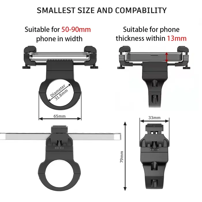 UPPEL Support de téléphone de vélo Mini