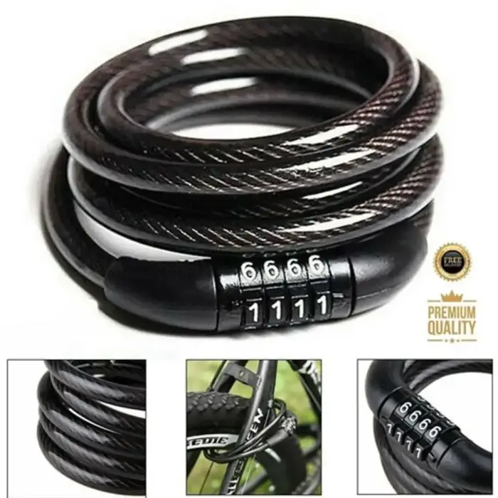 ‌ Serrure à chaîne de sécurité robuste – Cadenas à code à 4 chiffres pour motos et vélos de montagne ‌ ‌