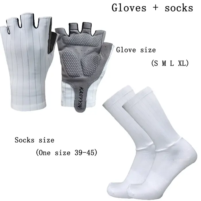 Nouveaux gants de cyclisme sur route chaussettes combinaison demi-doigt vélo hommes sport Aero gants