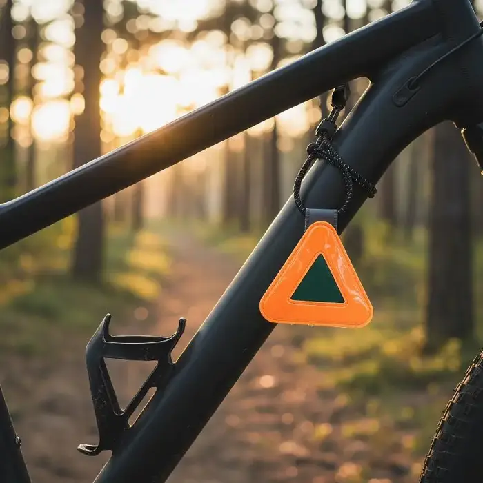 Panneau de signalisation triangulaire réfléchissant pour vélo