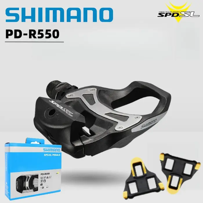 Pédales de course SHIMANO PD-R550 – Ultralégères simple face pour vélos de route