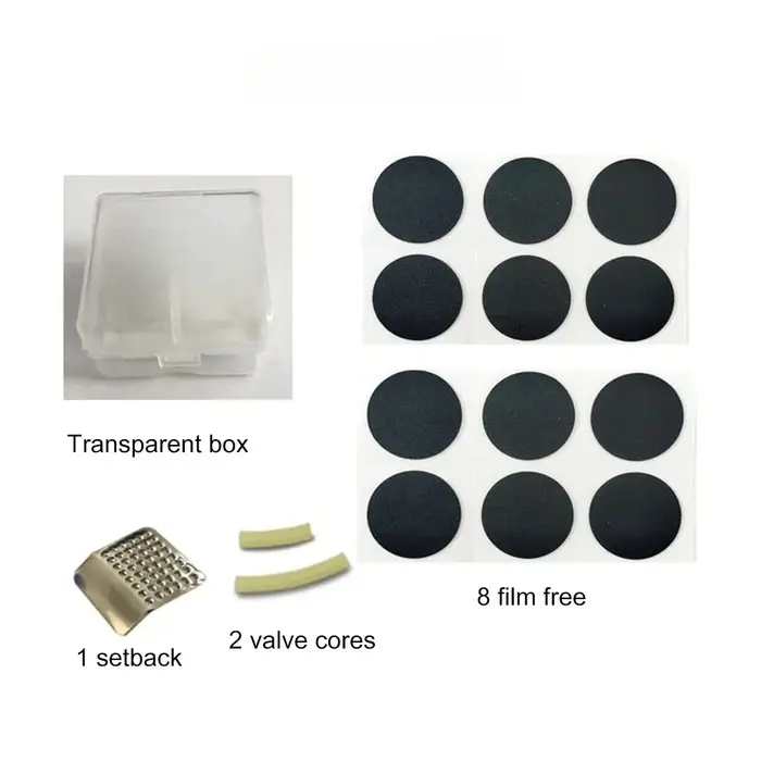 Kit de réparation de pneus de vélo avec colle vulcanisante et patchs, ensemble de réparation de crev