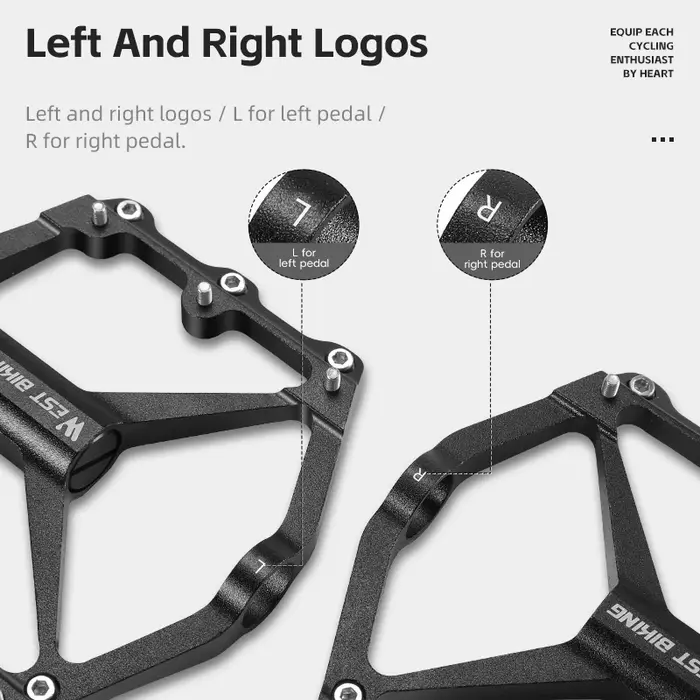 WEST BIKING – pédales de vélo vtt, 3 roulements, pédales plates ultralégères en alliage d'aluminium, pédales antidérapantes larges, pièces de vélo de montagne