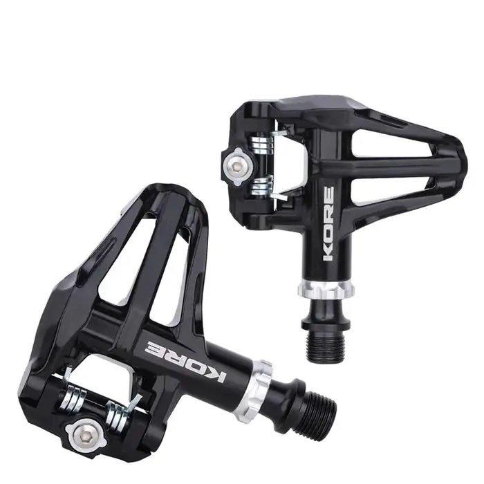 Pédales de vélo de route KORE avec système de blocage, roulements en alliage d'aluminium, compatible
