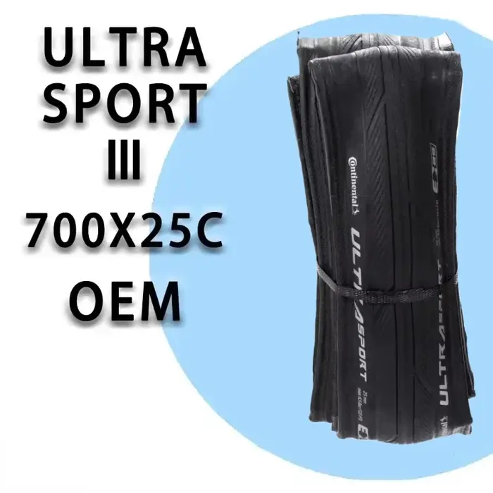 Pneu de vélo pliable Continental 700x25C Ultra Sport 3 Original OEM, composé PureGrip, noir, pliable