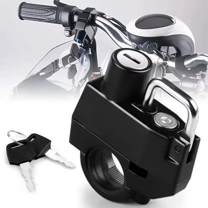 Serrure de casque antivol, dispositif de verrouillage, antirouille, fabrication soignée, taille comp
