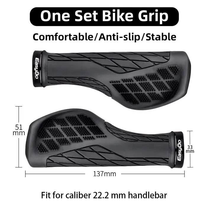 RBRL-Poignées de vélo anti-aldes ergonomiques en caoutchouc souple, éblles chocs