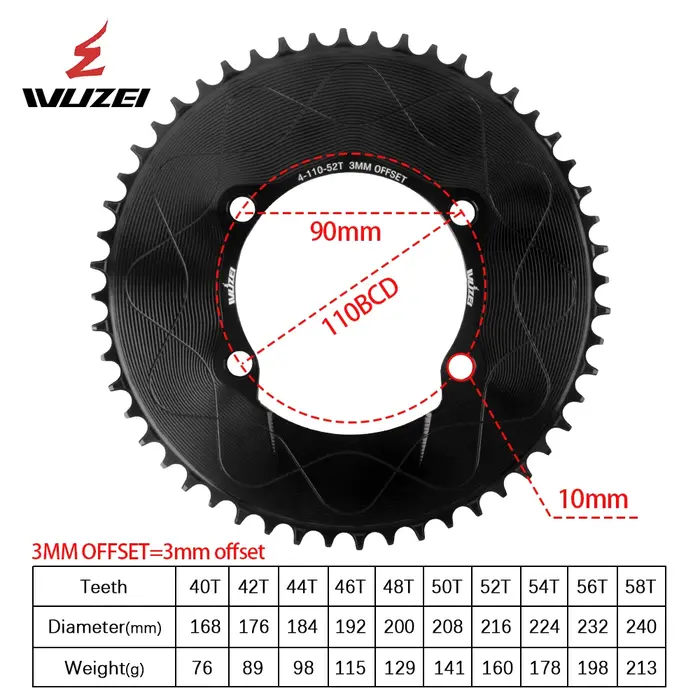 WUZEI 110BCD plateau de vélo de route 8 9 10 11 12S roue