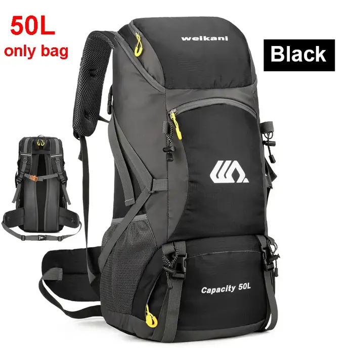 Sac à dos de voyage 50L Camping Hommes Grand Randonnée Sac à dos Touristique Imperméable Sac de sport de plein air Escalade Alpinisme Bagages