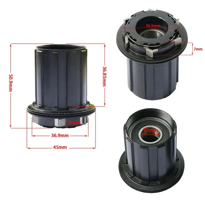 Boîtier de roue libre 11 vitesses 12 mm spécification HG en alliage d'aluminium 6 cliquetis pour cassette et transmission de vélo