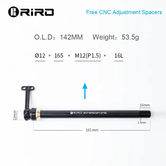 RIRO vélo caché dégagement rapide baril tige d'arbre 12/15MM ultraléger en alliage d'aluminium QR vt
