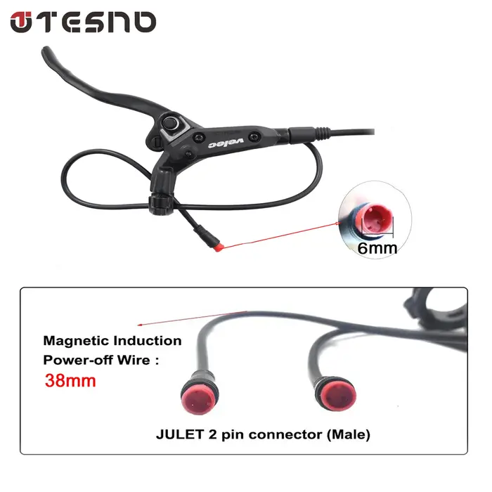 TESNO e-bike 2PIN prise étanche frein à disque hydraulique contrôle de puissance électrique manette de vitesse
