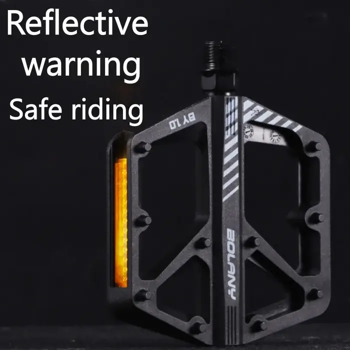 Pédales de vélo en Fiber de Nylon noir vert Orange violet anti-dérapant avec réflecteur pédale à roulements larges