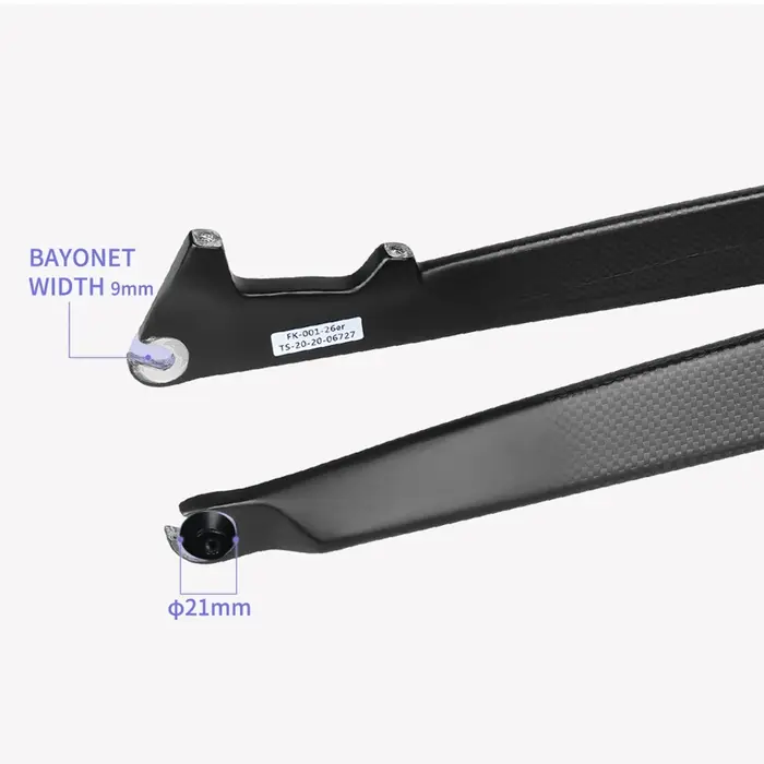 Fourche de vélo VTT en fibre de carbone