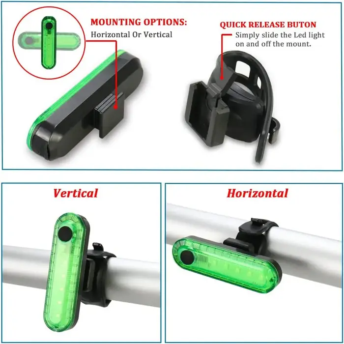 BUCKKubBike-enquêter avant et arrière LED aste pour vélo