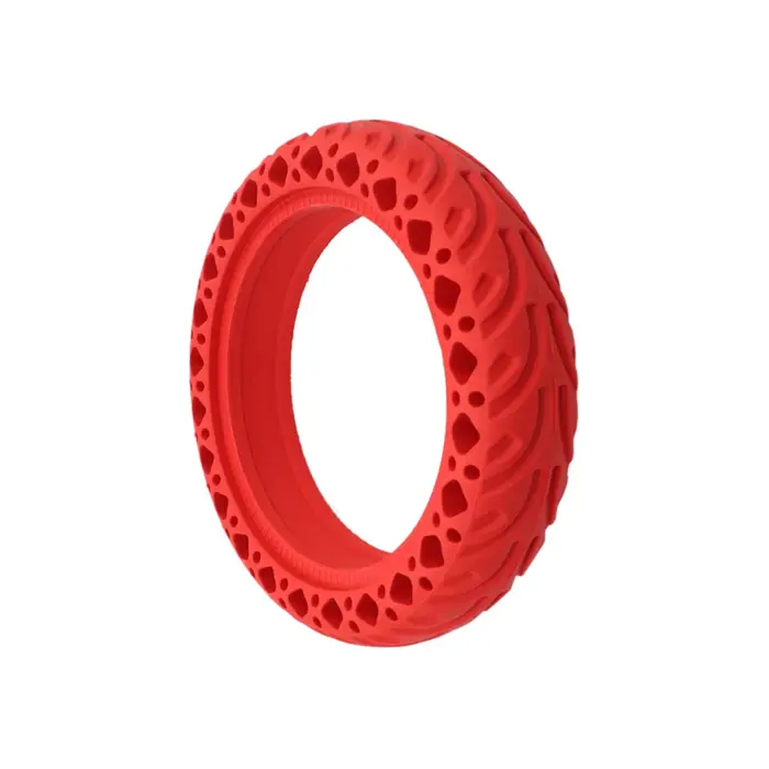 Pneu de 8.5 pouces pour Scooter électrique, amortisseur en nid d'abeille, rouge, caoutchouc solide D