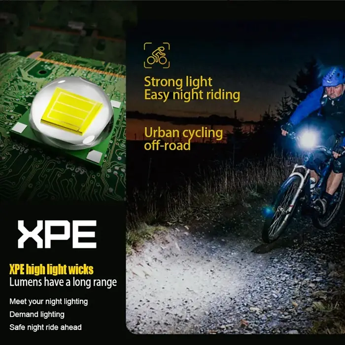 Lumière solaire de vélo avec klaxon LED